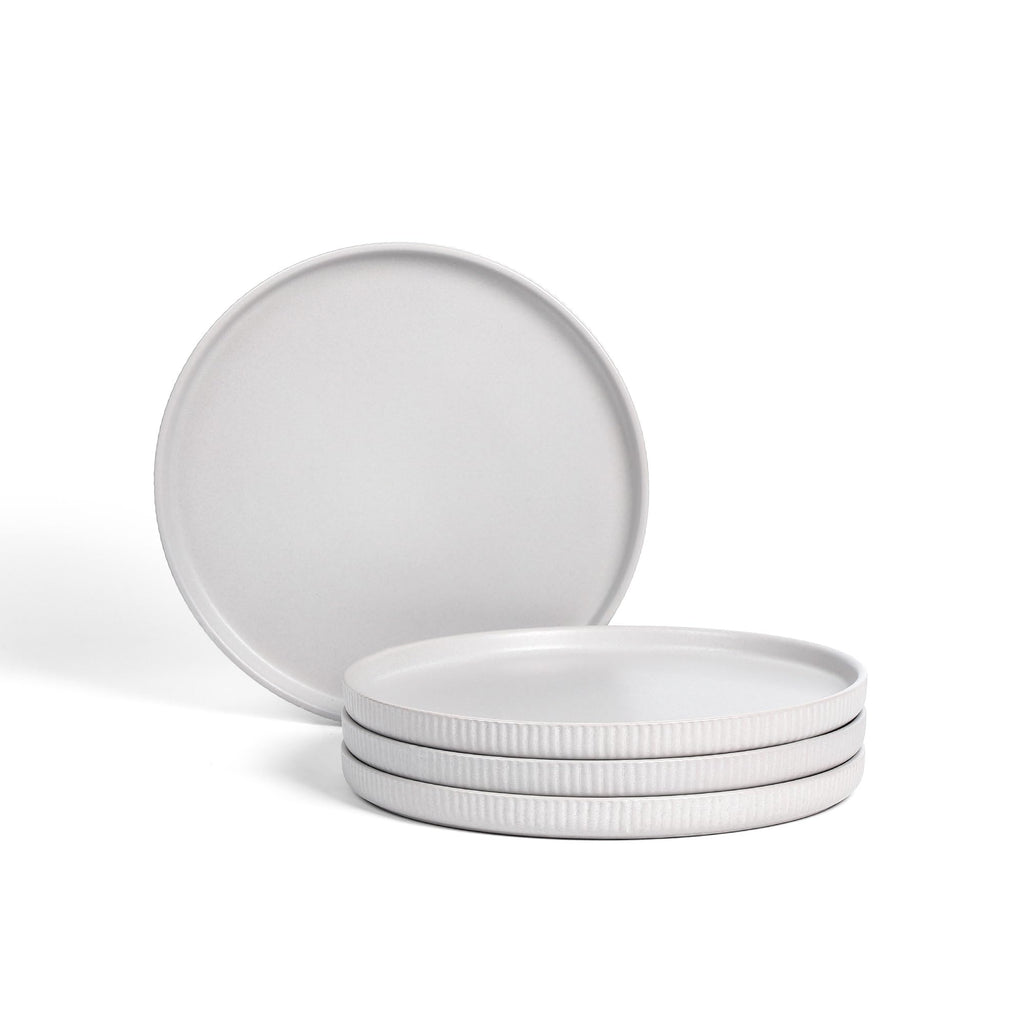 Stone Lain Haven Stoneware 32-Piece Dinnerware Set, Plates and Bowls Sets for 8, Grey Dish Set, Includes Dinner and Salad Plates, Cereal Bowls, Glassware, Microwave & Dishwasher Safe