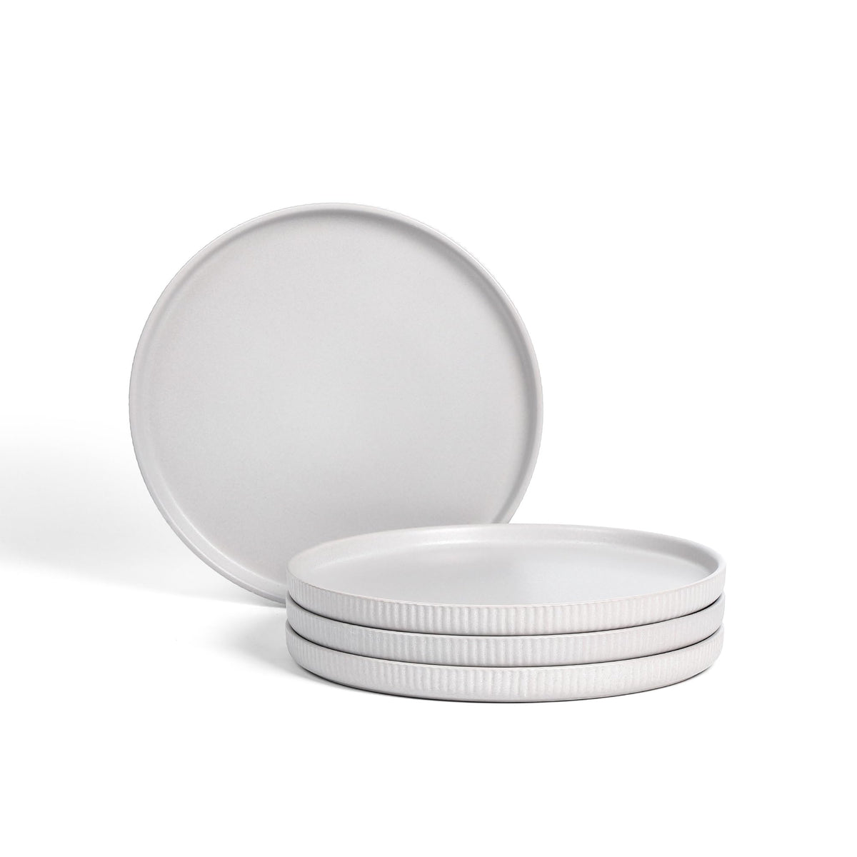 Stone Lain Haven Stoneware 32-Piece Dinnerware Set, Plates and Bowls Sets for 8, Grey Dish Set, Includes Dinner and Salad Plates, Cereal Bowls, Glassware, Microwave & Dishwasher Safe