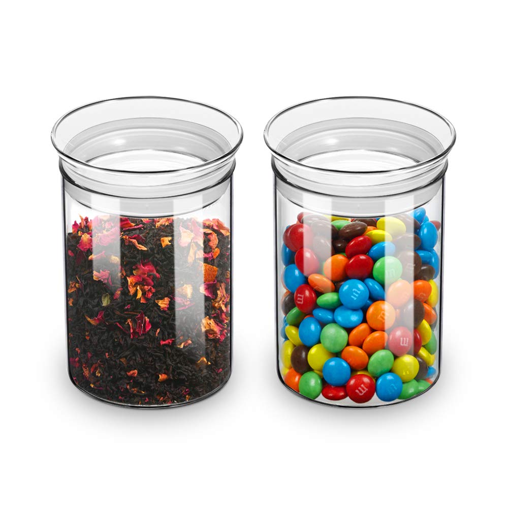 ZENS Glass Jars with Airtight Lid Set of 2, 37oz Kitchen Storage Jars