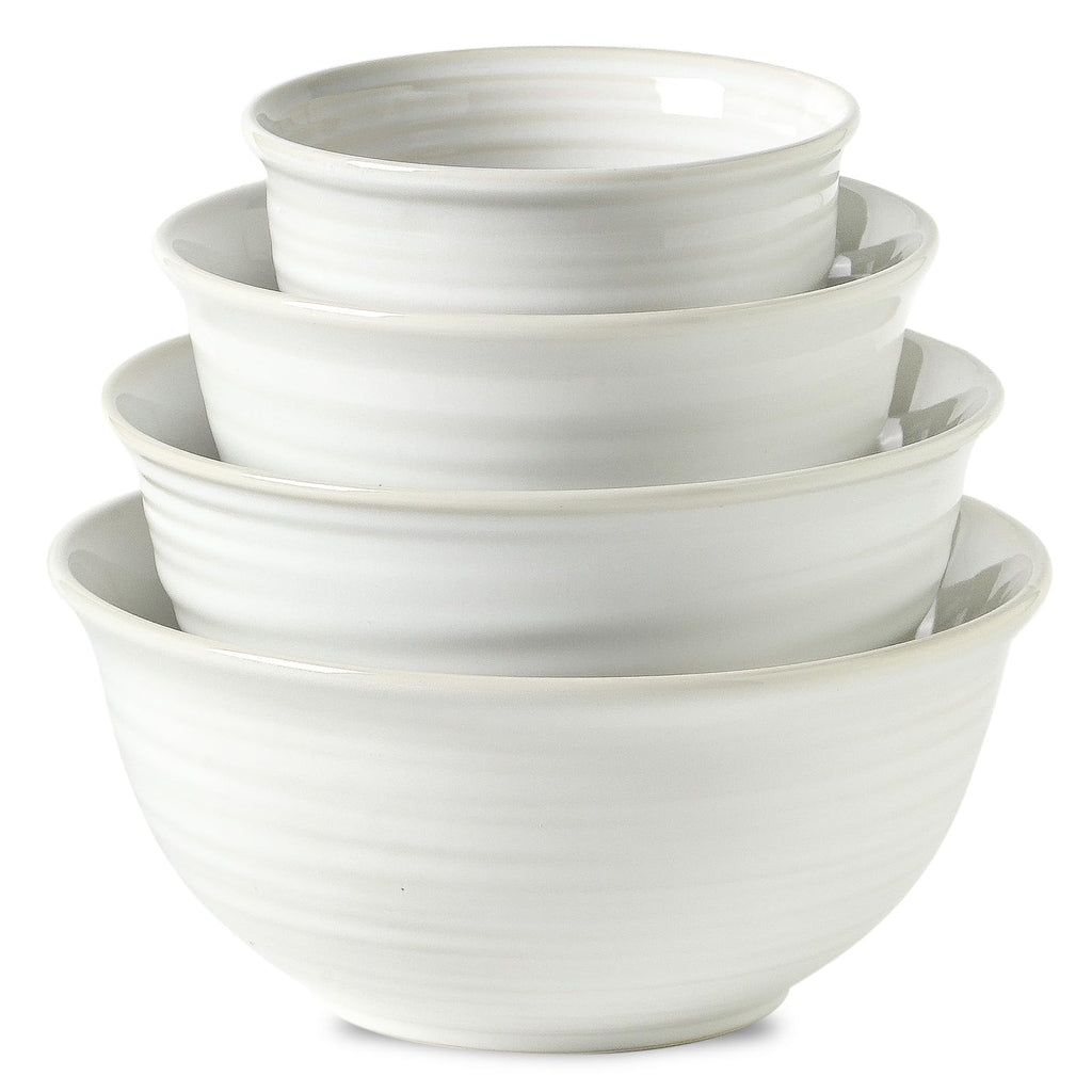 HASENSE Soup Bowls for Kitchen, 40 Ounce Large Cereal Bowls, 7 Inch Ceramic Serving Bowls for Salad Pasta Soup Popcorn, Dishwasher & Microwave Safe, Set of 4(Blue)