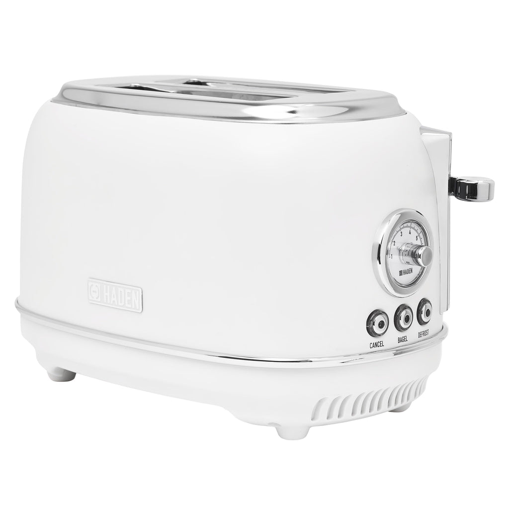 Haden Chelsea 4-Slice Wide Slot Stainless Steel Toaster with Adjustable Browning Control & Non-Slip Feet, Grey & Chrome