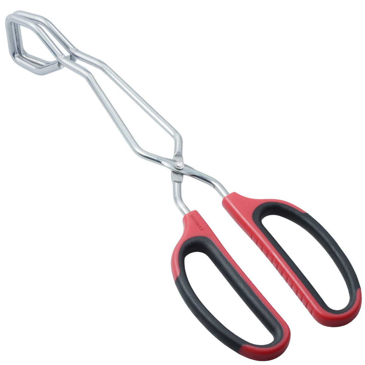 HINAMY 13" Stainless Steel Scissor Tongs with Comfort-Grip Handle, Set of 2