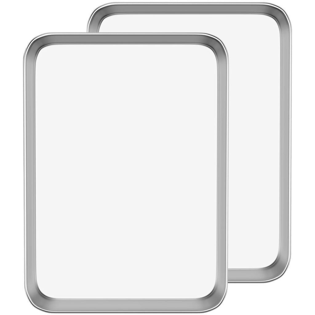 Baking Sheet Cookie Sheet Set of 2, Umite Chef Stainless Steel Baking Pans Tray Professional 12 inch, Non Toxic & Healthy, Mirror Finish & Rust Free, Easy Clean & Dishwasher Safe