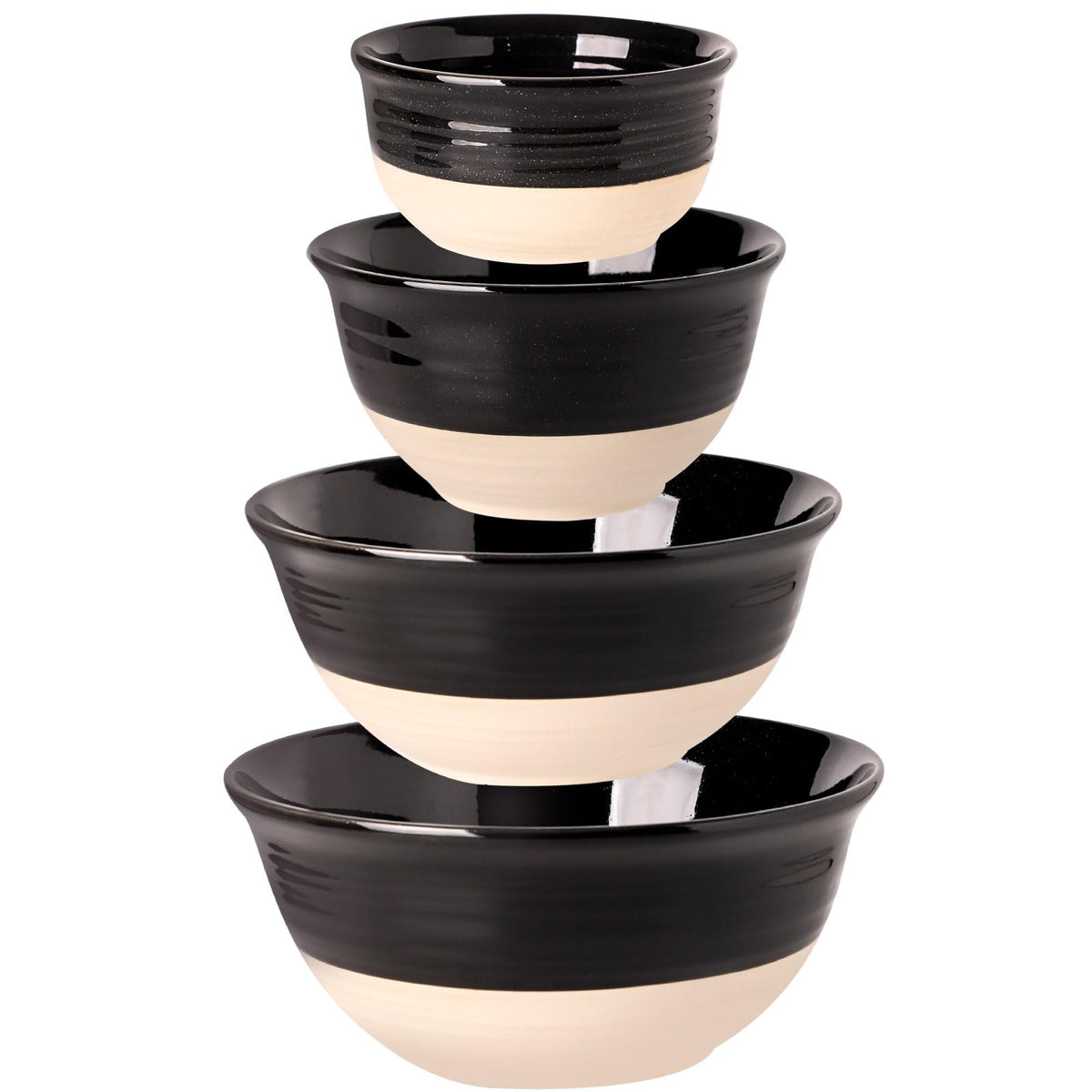 HASENSE Ceramic Serving Bowls, Large Salad Pasta Mixing Bowls Set, 2.1/1.0/0.5 Qt for Entertaining, White Nesting Batter Bowls for Prepping Baking, Dishwasher Microwave Safe, Set of 3