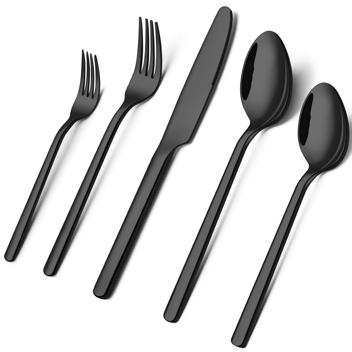KINGSTONE Silverware Set for 12, 60 Piece 18/10 Stainless Steel Flatware Utensils Cutlery Set, Mirror Polished, Dishwasher Safe, Knife Fork Spoon for Home Restaurant Wedding Housewarming