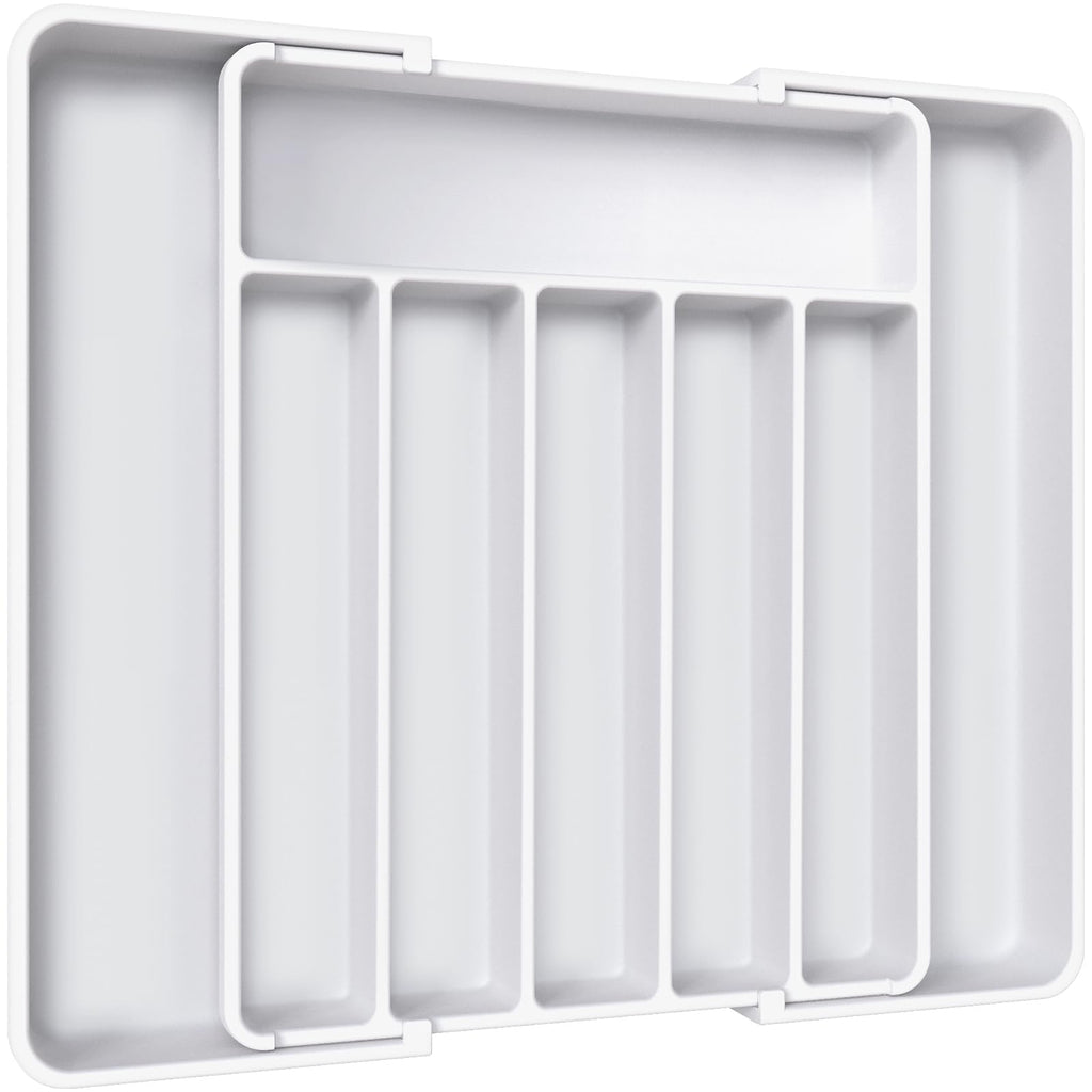 Aujen Silverware Drawer Organizer, Adjustable Utensil Cutlery Tray