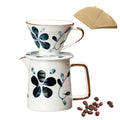 DYUEXI Ceramic Pour Over Coffee Maker Set, Ceramic Coffee Dripper with Single Hole, Coffee Pot & 100 Paper Filters for Home, Travel, Camping (1-2 Cup)