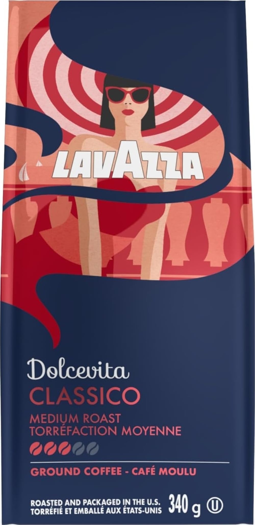 Lavazza Dolcevita Classico Ground Coffee 6 Bags of 20oz, Medium Roast, Rich and Full-bodied, Intensity 3/5, Arabica and Robusta, Ideal for Drip Brewers, (Pack of 6) - Package May Vary