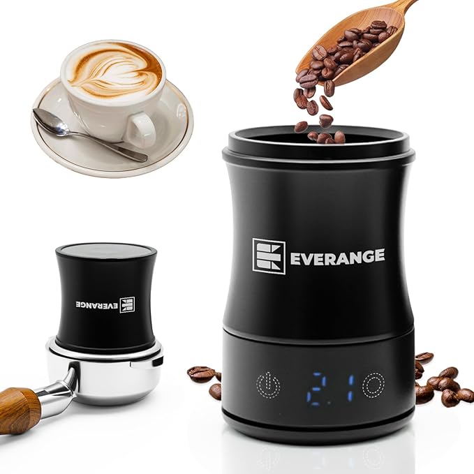 EVERANGE Digital Coffee Scale with Timer - Rechargeable Espresso Scale Precise Pour Over & Drip Coffee Scale, LED Display, Includes Dosing Cup, Black