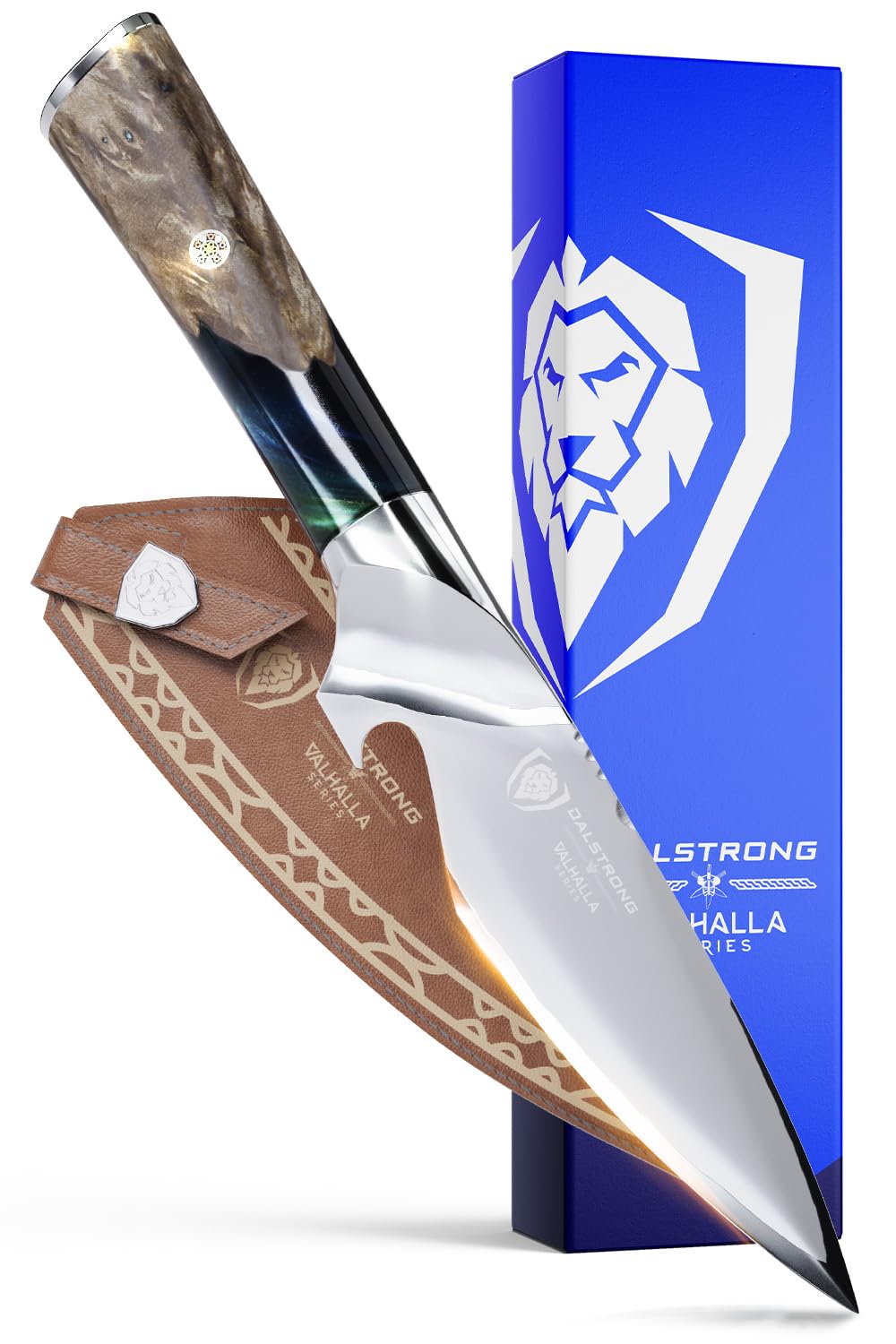 Dalstrong Fillet Knife - 6.5 inch - Valhalla Series - 9CR18MOV HC Steel - Celestial Resin & Wood Handle Gift Kitchen Knife - Meat Cutting, Carving, Bone, Deboning, Boning - Leather Sheath