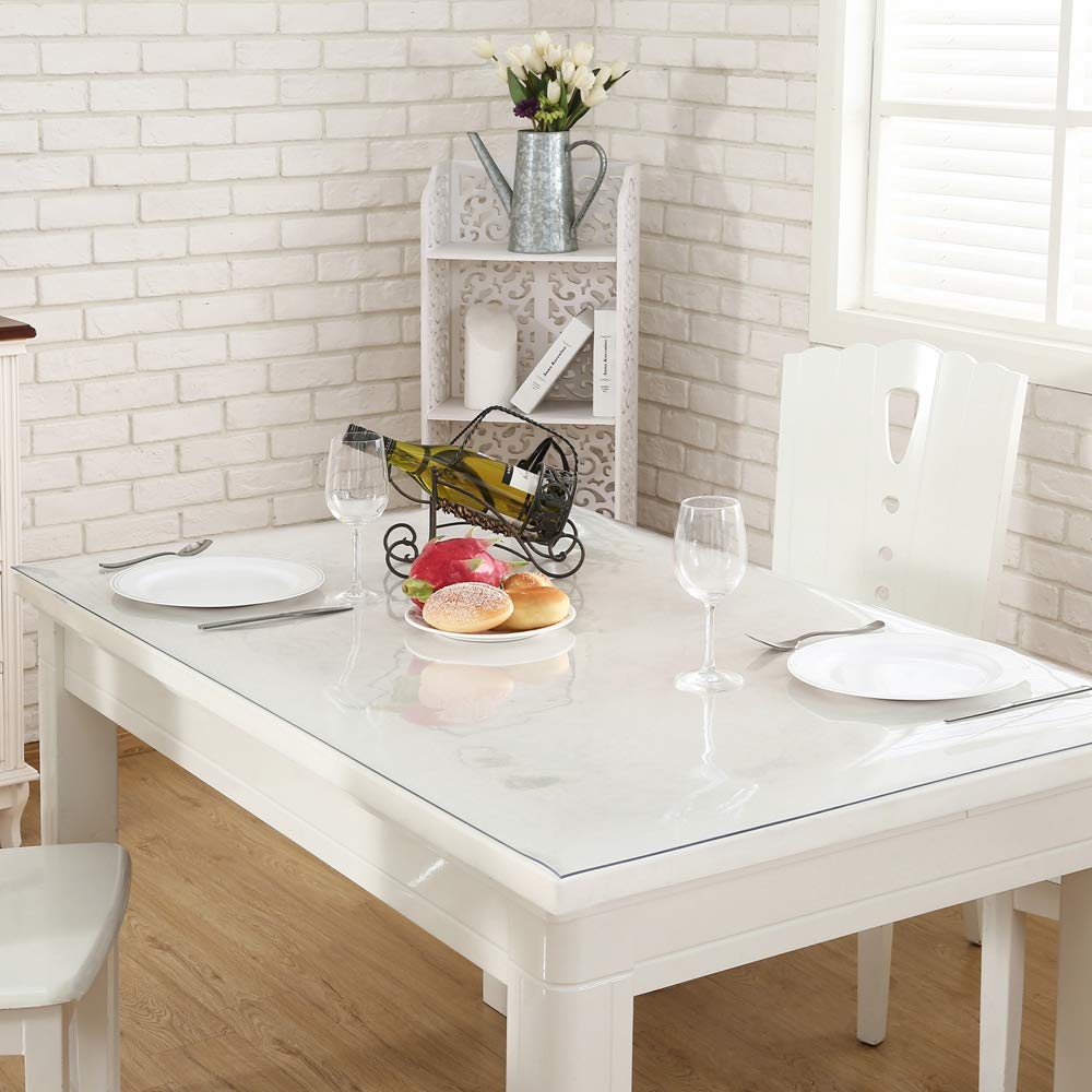 NECAUX Clear PVC Table Cover Protector 17 x 56 Inch 1.5mm Thick
