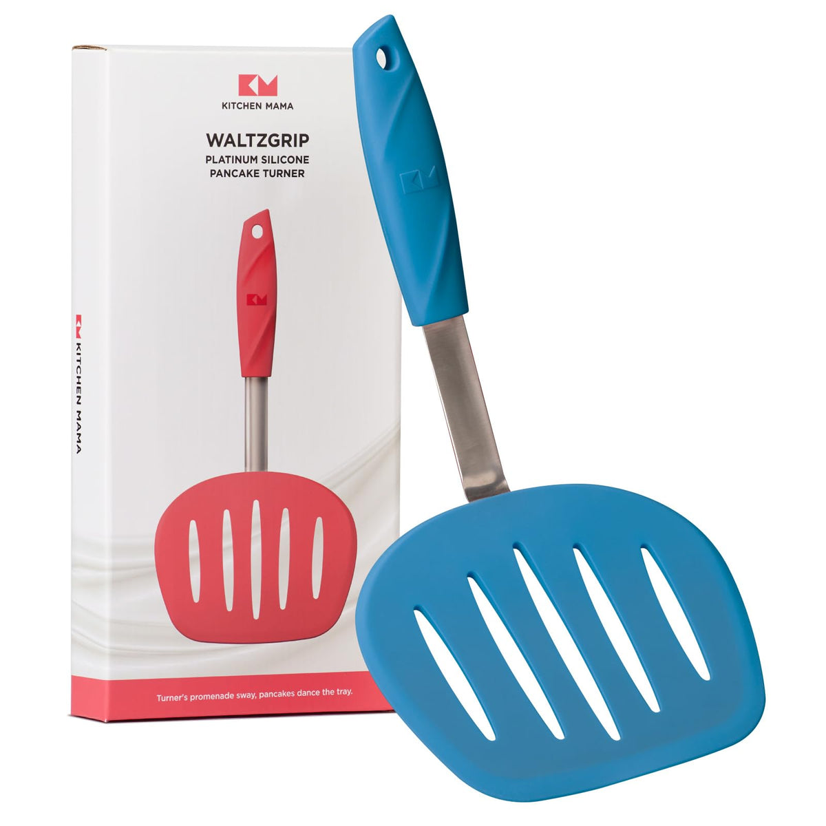 Kitchen Mama WaltzGrip Platinum Silicone Pancake Spatula Turner, Yellow