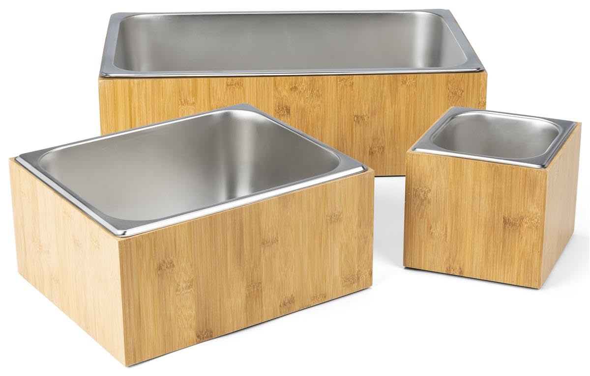Displays2go 21" x 6.5" Ice Housing Tray, Bamboo