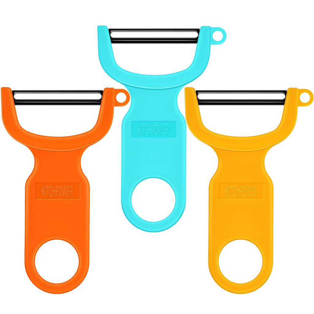 Original Vegetable Fruit Peeler Carbon Steel Blade 3 Pack Orange/Blue/Yellow…