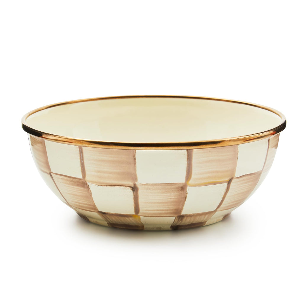 MACKENZIE-CHILDS Everyday Bowl, Extra Small, Black-and-White Courtly Check