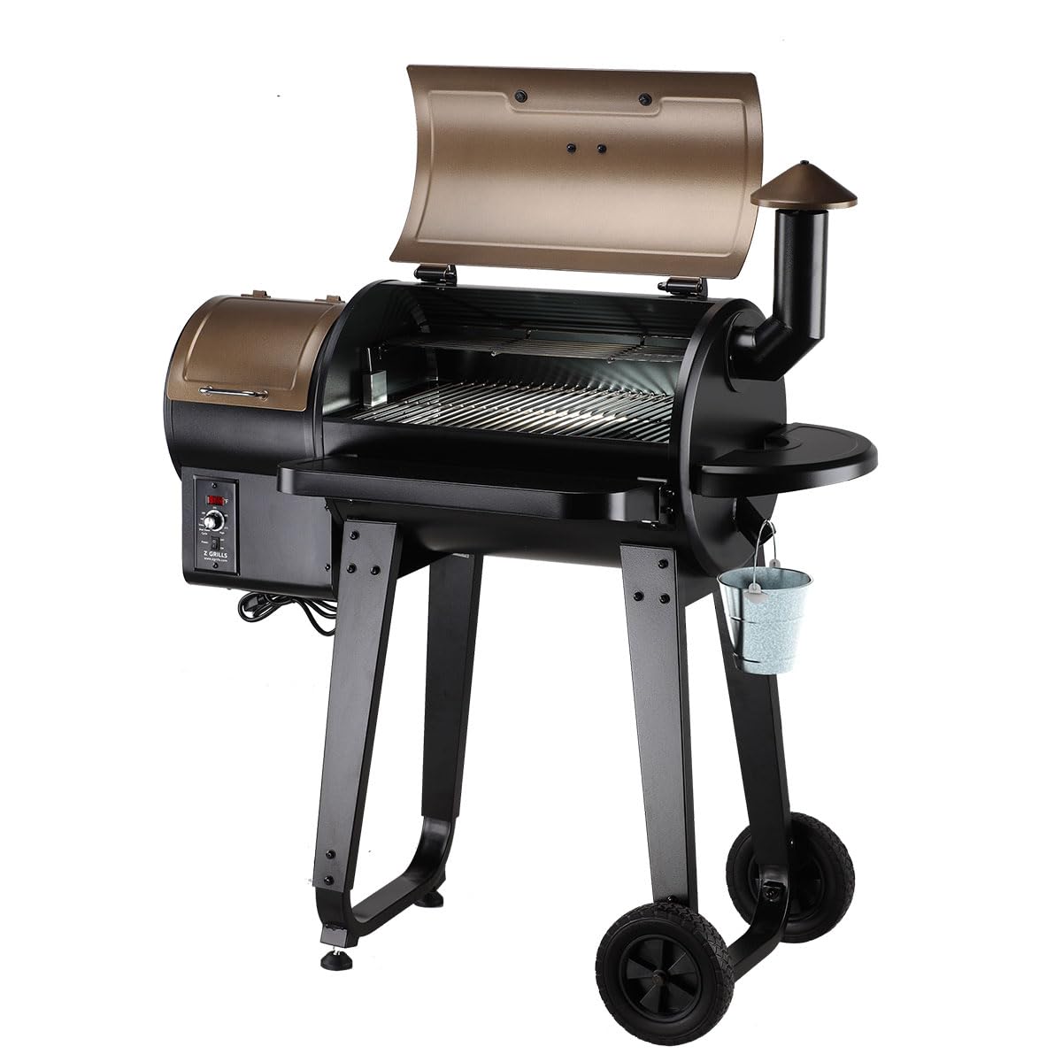 Z GRILLS ZPG-450A Wood Pellet Grill & Smoker with PID V3.0 Controller, 459 Sq in Cook Area, Meat Probe, Foldable Shelf&Side Shelf, 8 in 1 BBQ Grill Outdoor Auto Temperature Control, Black
