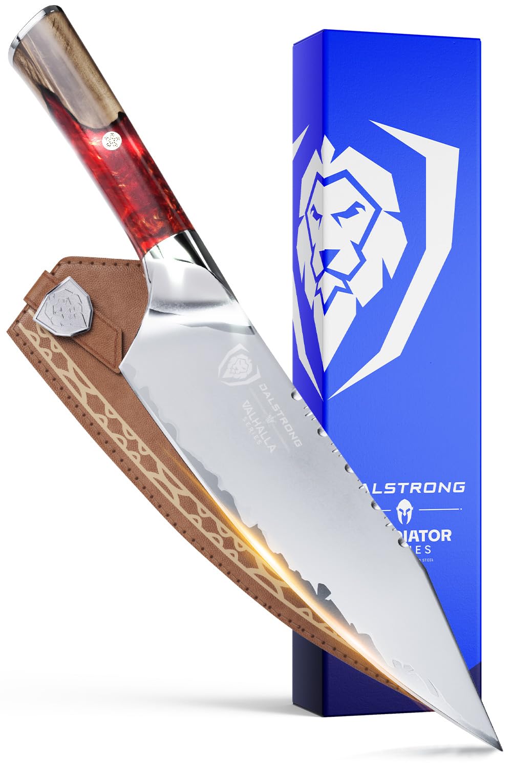 Dalstrong Chef Knife - 8 inch - Valhalla Series - Premium 9CR18MOV HC Steel - Celestial Resin & Wood Handle - Razor Sharp - Kitchen Cooking Chef's Knife - Leather Sheath