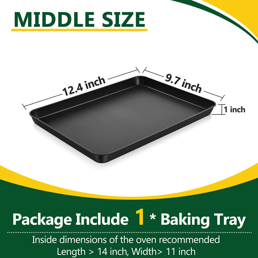 P&P CHEF Baking Cookie Sheet Pan, Carbon Steel Oven Tray, 12.4 Inch & 1PC