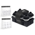 Samuelworld Premium Ice Tray Combo (16 Ice Cube/6 Ice Ball), New Upgraded Large Ice Sphere Maker Ice Cube Trays, Spill-Free Integrated Funnels, Whiskey Bourbon Cocktails Ice mold, Black(With Ice Bags)