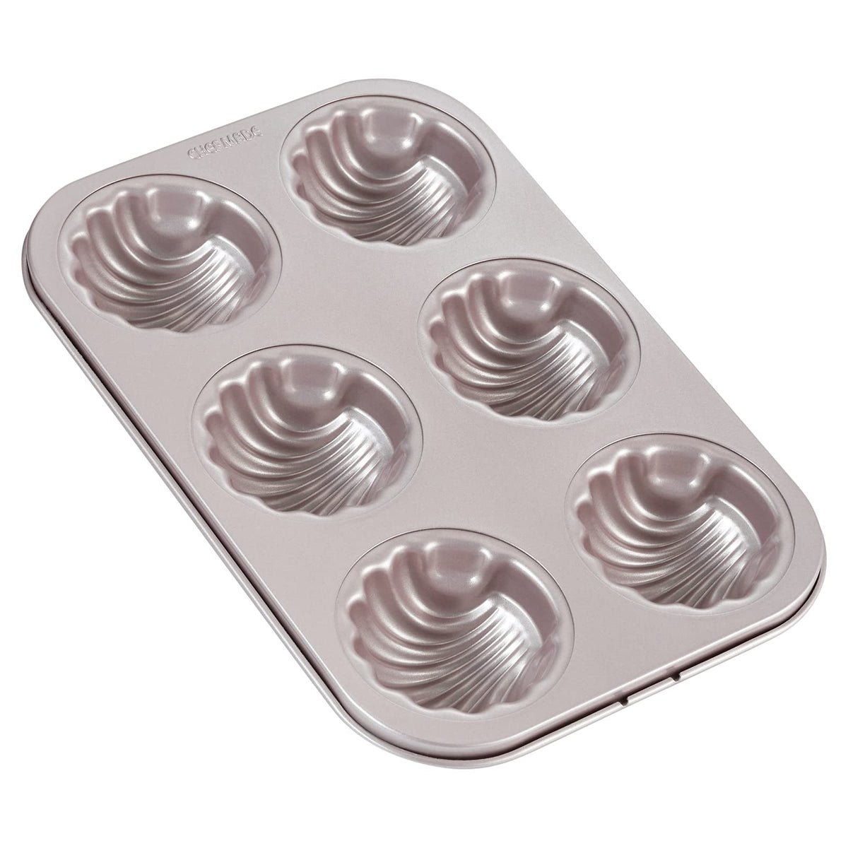 CHEFMADE Madeleine Mold Cake Pan, 12-Cavity Non-Stick Scallop Madeline Bakeware for Oven Baking (Champagne Gold)
