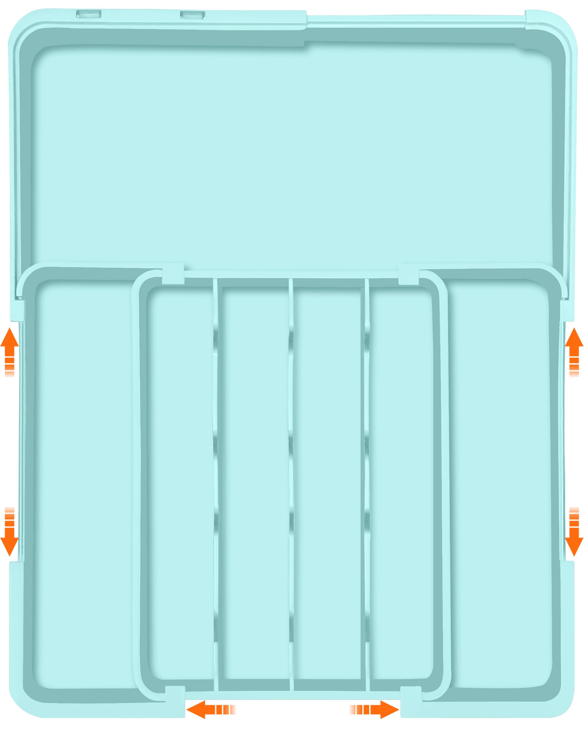 Spaclear Silverware Organizer - Expandable Silverware Drawer Organizer Adjustable Drawer Organizer, Silverware Tray for Drawer15.2"x 19" Cutlery Drawer Organizer, Kitchen Organizers Storage, Turquoise