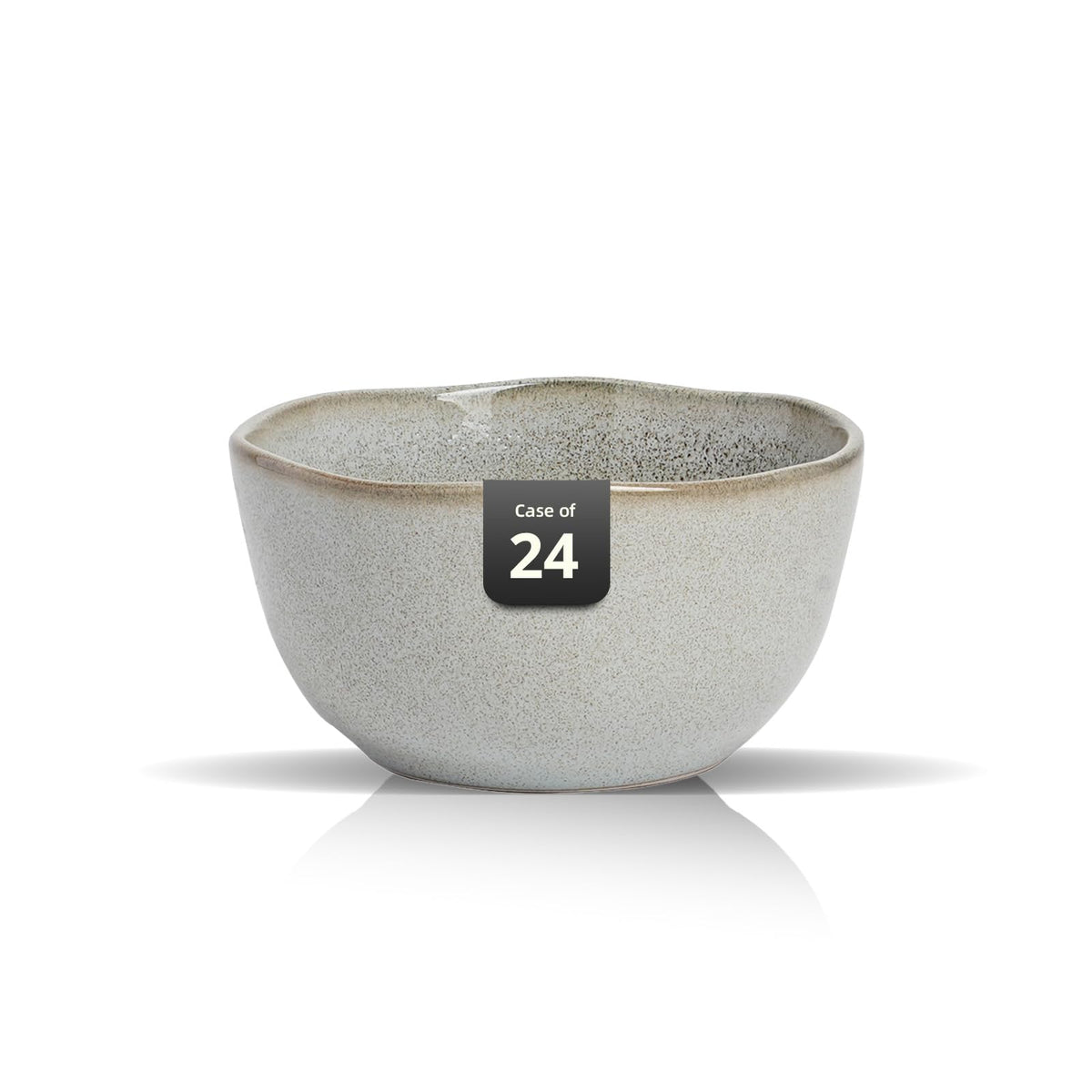 Organic Shape Highland Ceramic Mug, 24pcs 12oz Handmade Reactive Glaze Stoneware Coffee Mug with Wavy Edge, for Kitchen, Microwave & Dishwasher Safe, Scratch Resistant-grey