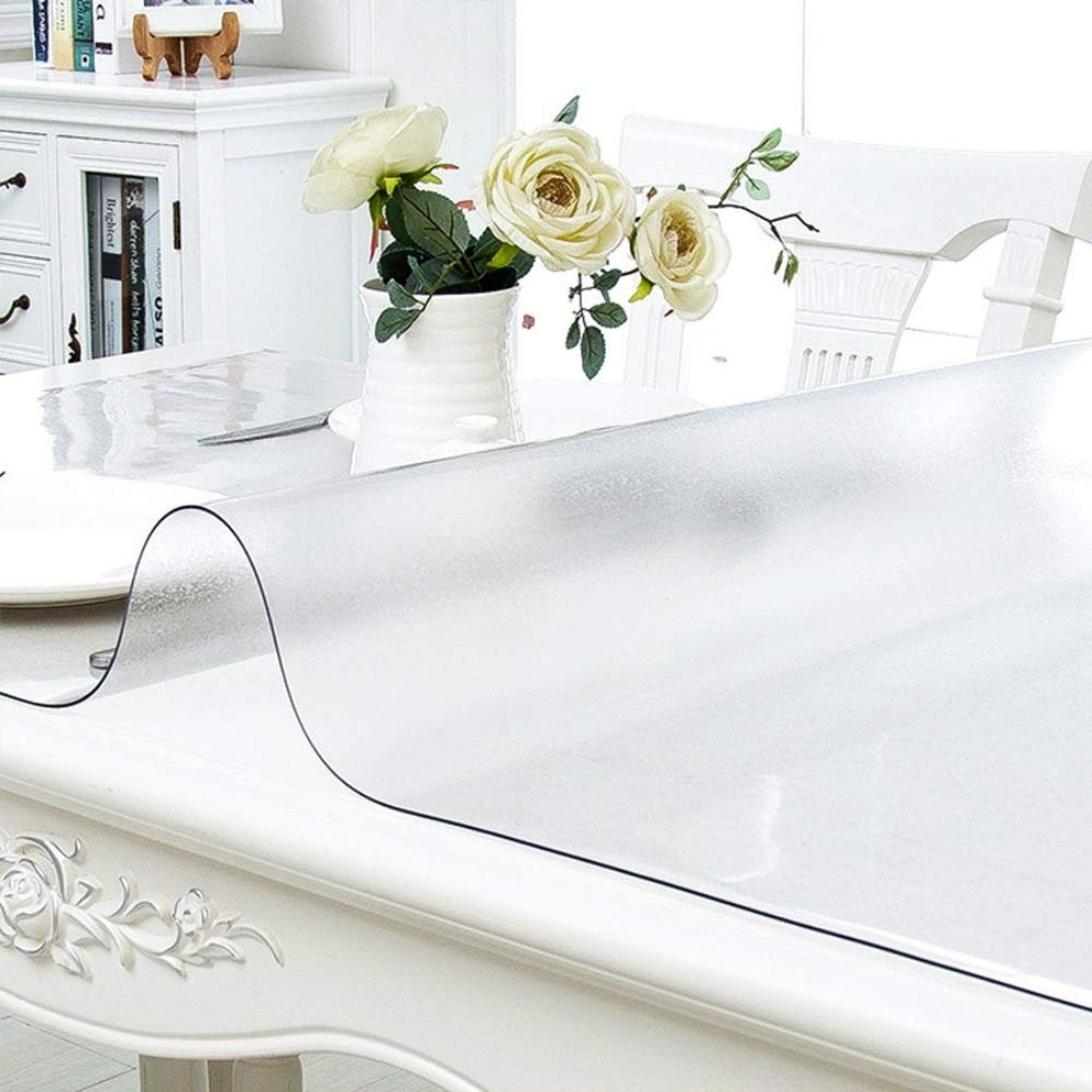NECAUX Frosted PVC Table Cover Protector 38 x 84 Inch 1.5mm Thick