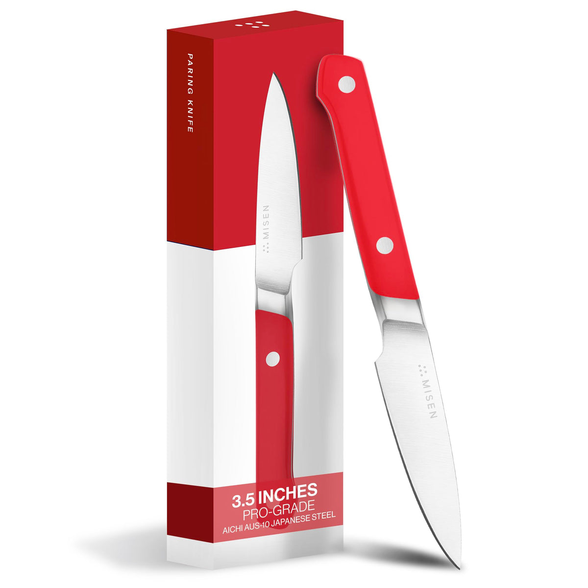 Misen 3.5" Paring Knife – Precision High-Carbon Stainless Steel Blade – Ergonomic Handle for Peeling, Trimming, and Slicing – Lightweight, Versatile Kitchen Tool for All Culinary Tasks - White