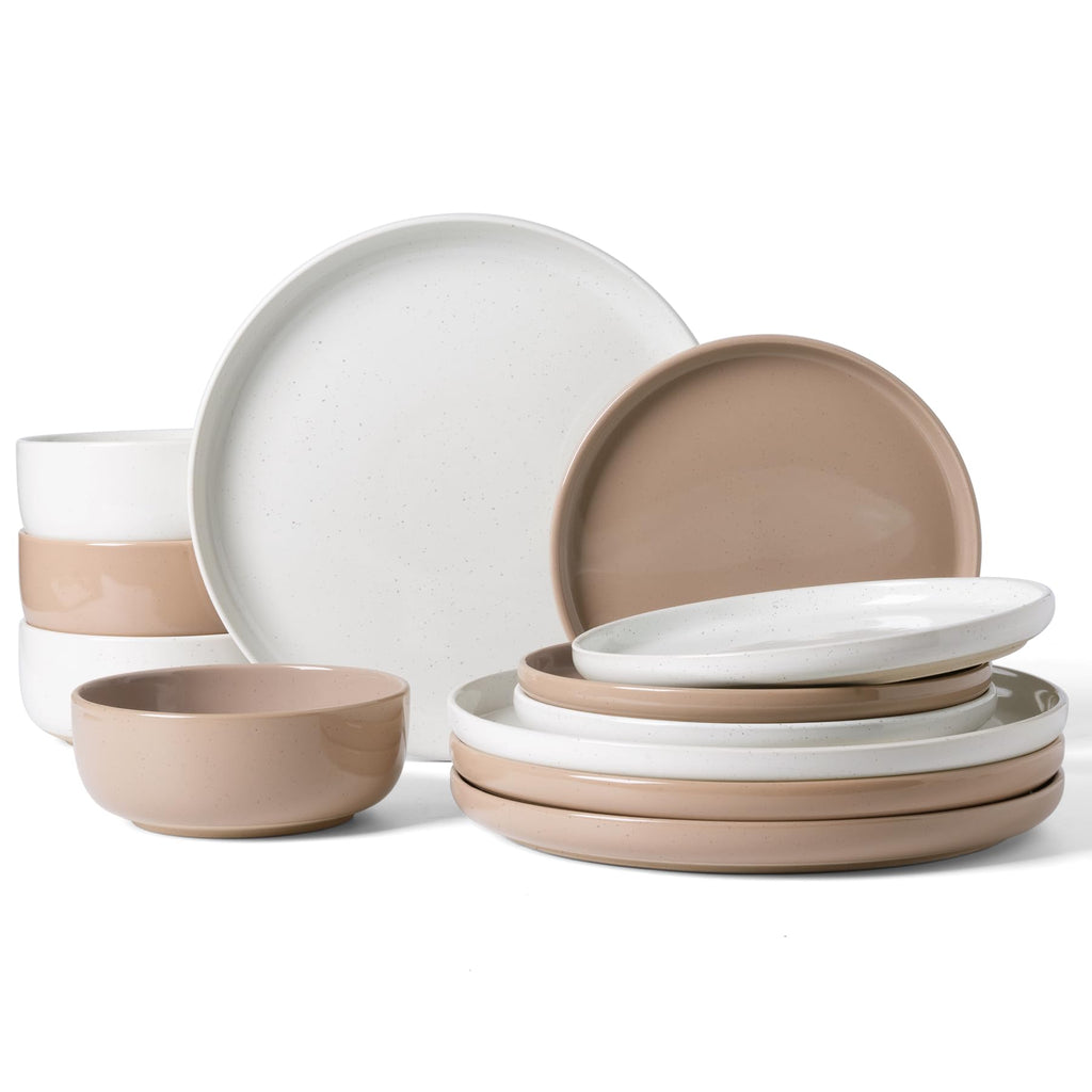 Famiware Milkyway 16-Piece Dinnerware Set with Mugs, Dark Gray
