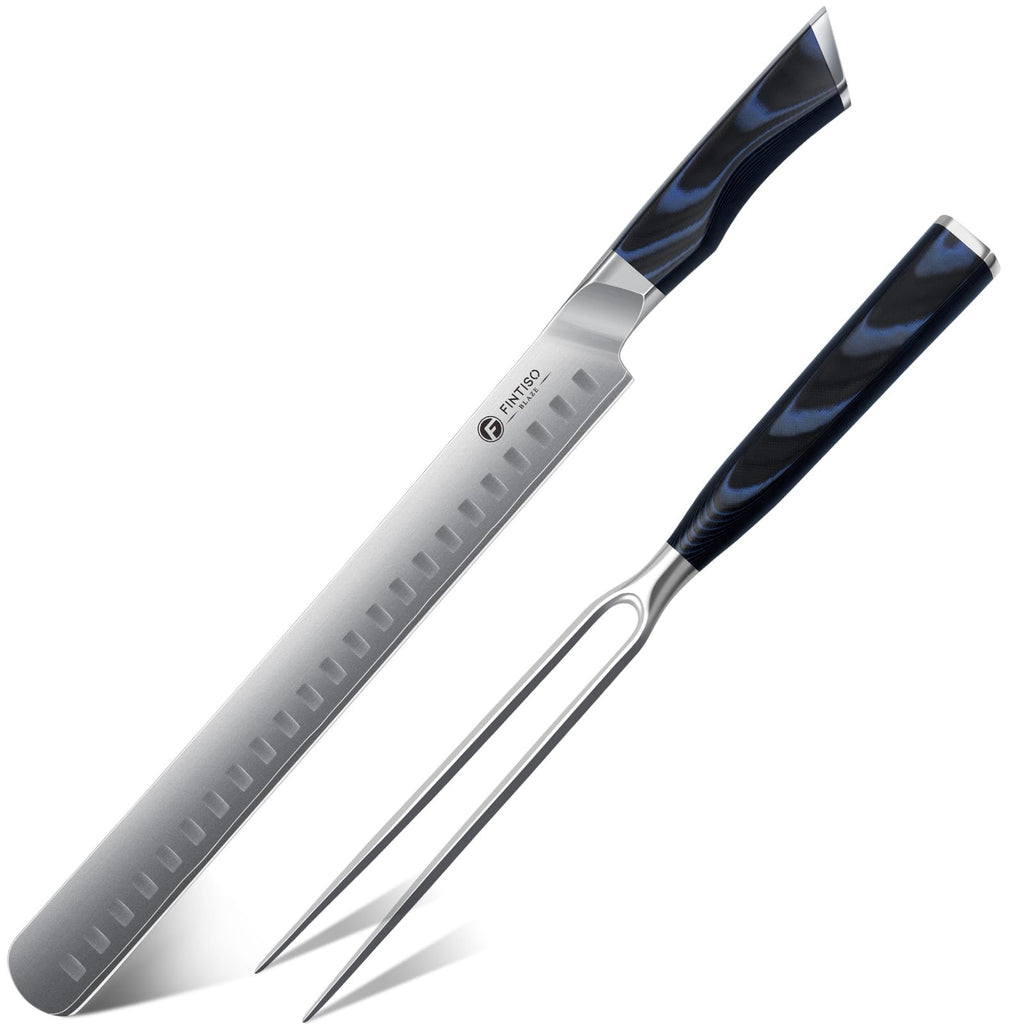 FINTISO Cleaver Knife 7 In, Kitchen Butcher Knife with G10 Ergonomic Handle, High Carbon Steel Vegetable Meat Cleaver, Heavy Duty Bone Chopper for Home and Restaurant