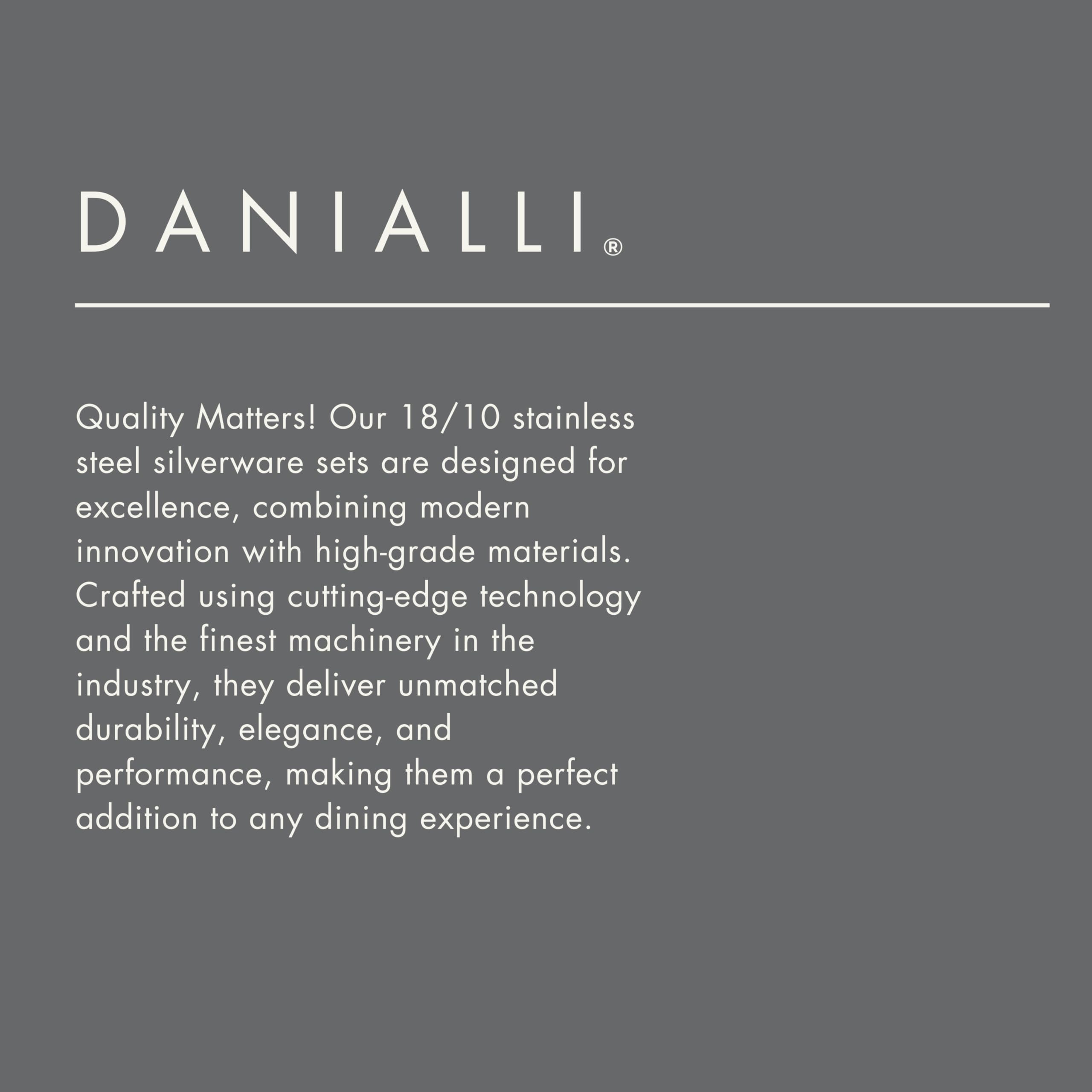 DANIALLI Hammered Silverware Set | Premium 18/10 Stainless Steel Flatware Service for 16 | Heavy-Duty & Dishwasher Safe | Built to Last (80-Piece, Fidenza Hammered)