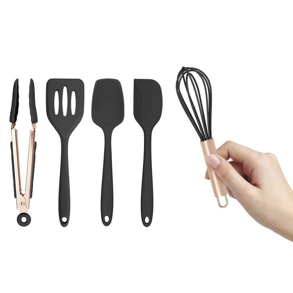 COOK WITH COLOR Silicone Cooking Utensils, Kitchen Utensil Set, Easy to Clean Silicone Kitchen Utensils, Cooking Utensils for Nonstick Cookware, Kitchen Gadgets Set, Standard, White