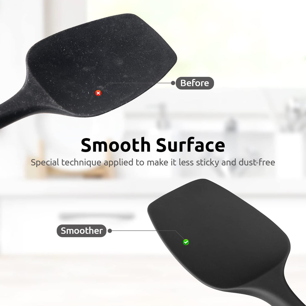 U-Taste Silicone Spoon Spatula, 480°F High Temp Spoonula, 11.38", Black
