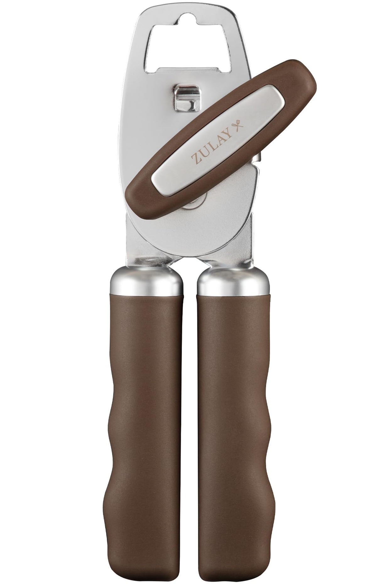 Zulay Kitchen Manual Can Opener Heavy Duty Patented Stainless Steel, Orange