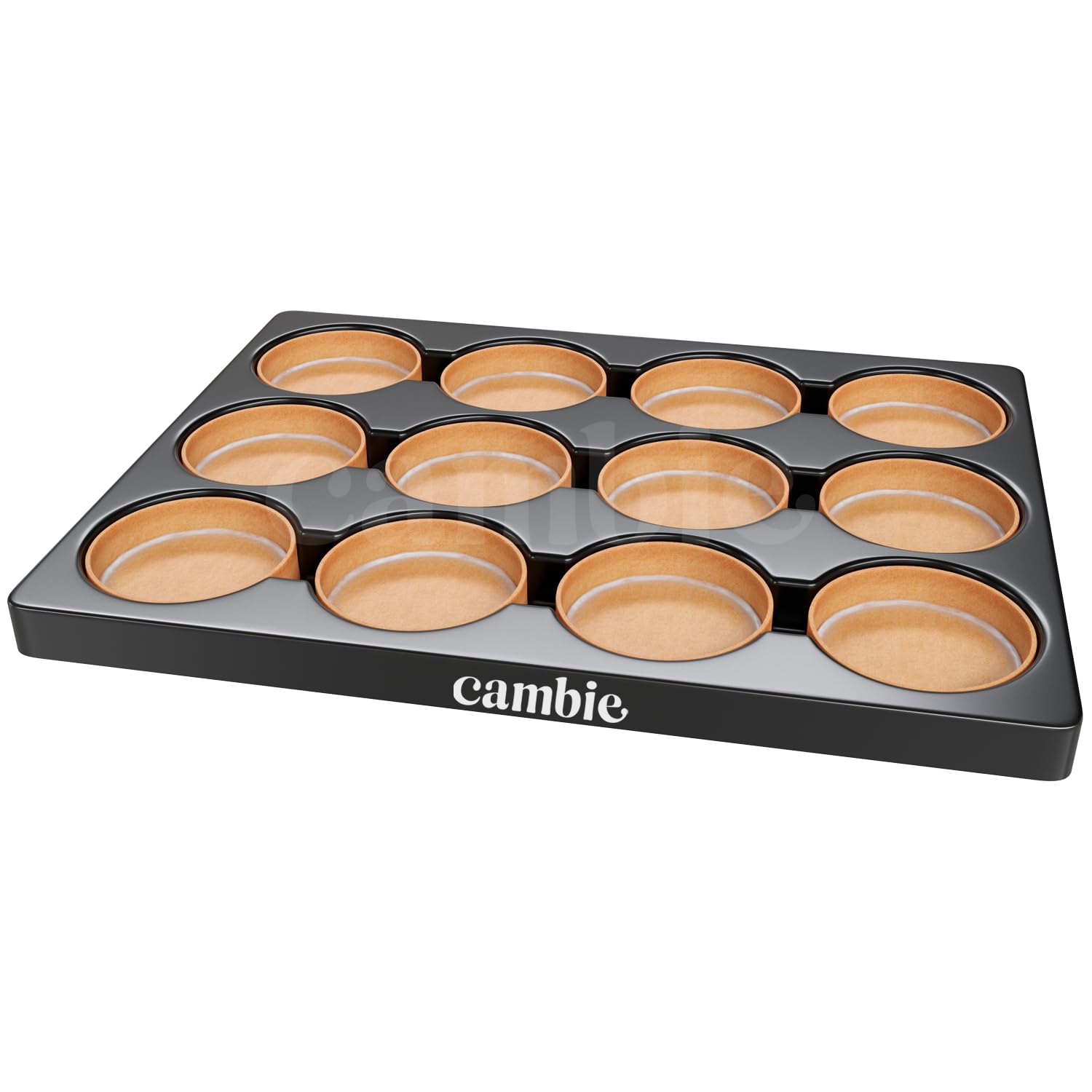 Cambie Sweet Round Large Tart Shells, 3.15" Diameter, French Style Tart Shells with White Chocolate Coating (Pack of 24)