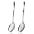 MUJINON 18/0 Stainless Steel Cooking Spoons Set, Serving Spoon & Slotted Spoon, Kitchen Cooking Utensils Set, Housewarming Daily Use Commercial, Pack of 2