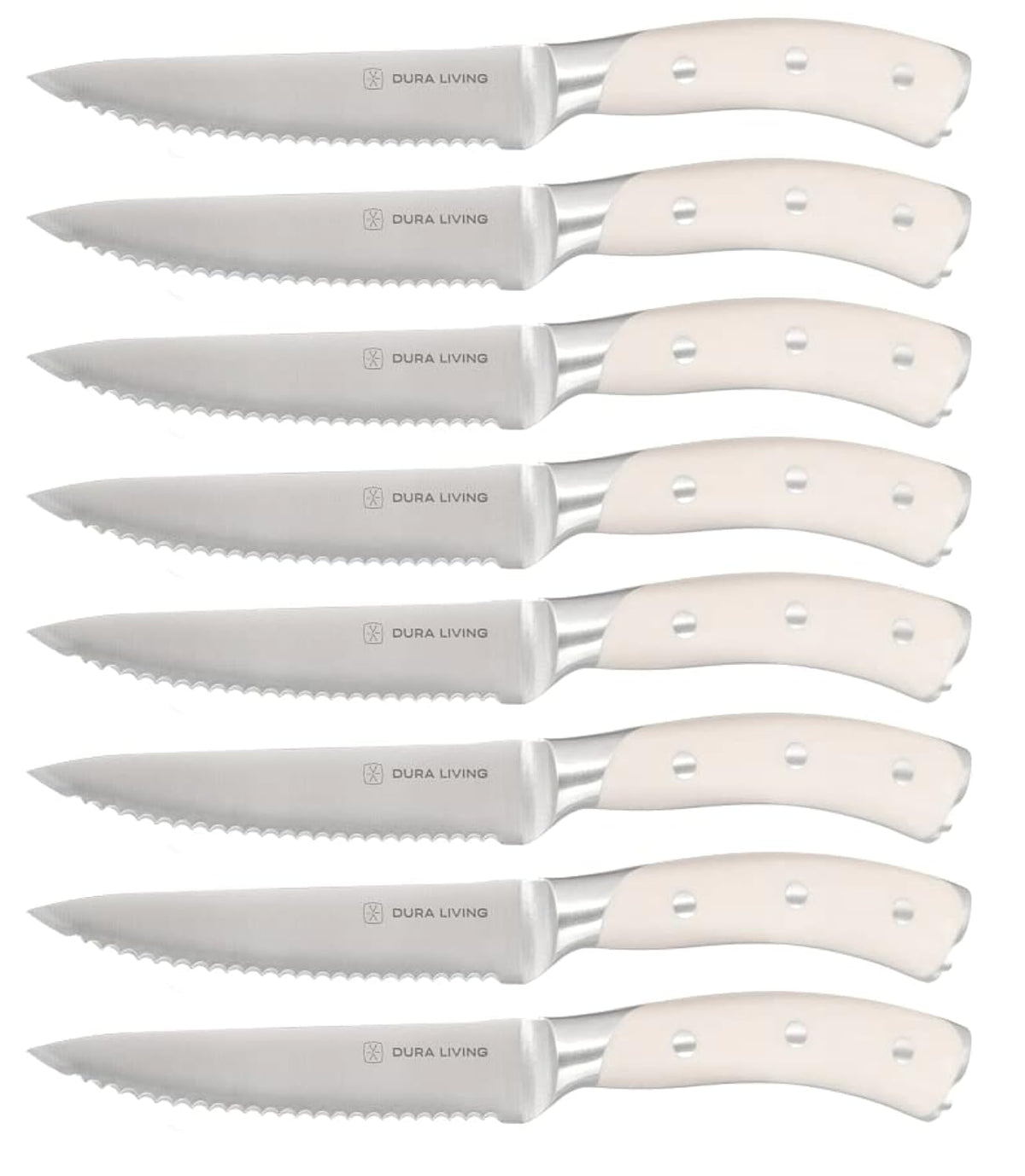 DURA LIVING 2-Piece Kitchen Knife Set – Ultra Sharp Precision German Stainless Steel Blades, 5” Utility & 3.5” Paring Knife with Ergonomic Handles, Multipurpose for Slicing & Peeling, Black Handle