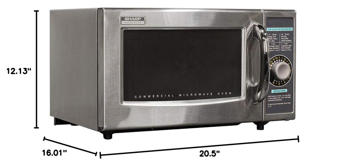 Sharp R-21LCFS Medium Duty Commercial Microwave (Dial Timer, 1000-Watts, 120-Volts) (Update of R-21LCF),Silver