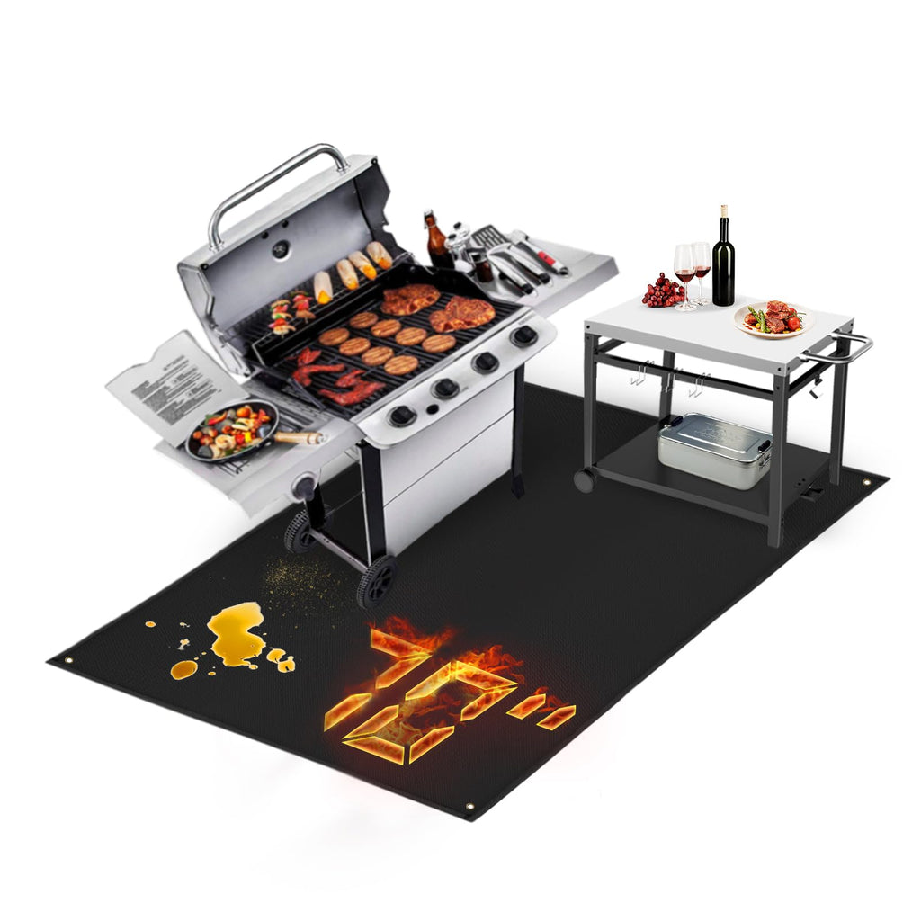 TOHONFOO Large Grill Mats for Outdoor Grill Deck Protector 90 x 48 x 0.02in