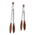 Wooden Tongs for Cooking Heat Resistant 2 Pcs 9 Inch 12 Inch Wooden Salad Tongs with Wood Tip for Serving Food Walnut Wood Kitchen Utensils for Toaster Home Chefs Gift Suitable for Non-stick Cookware