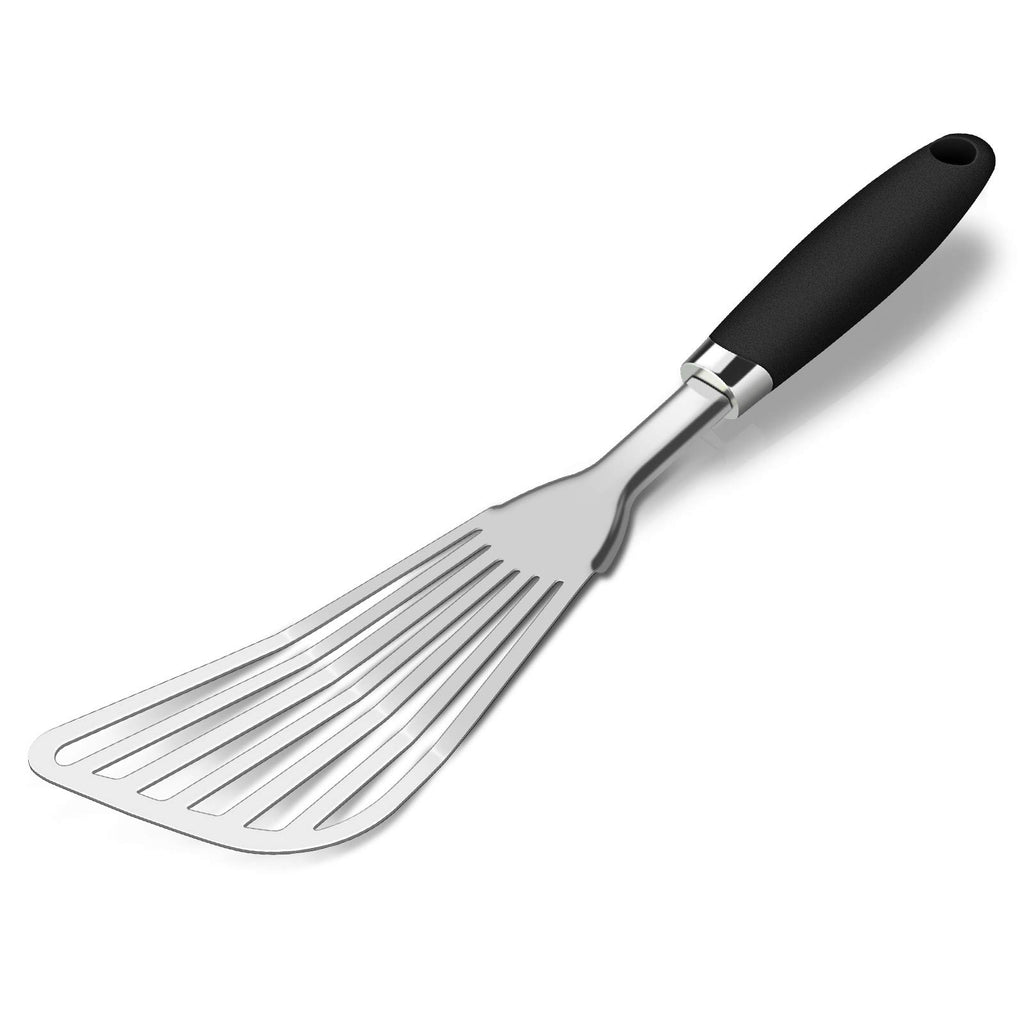 JXWING 304 Stainless Steel Fish Spatula, Flexible Slotted Turner, Red