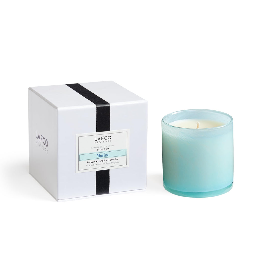 LAFCO New York Classic Candle, Chamomile Lavender - 6.5 oz - 50-Hour Burn Time - Reusable, Hand Blown Glass Vessel - Made in the USA