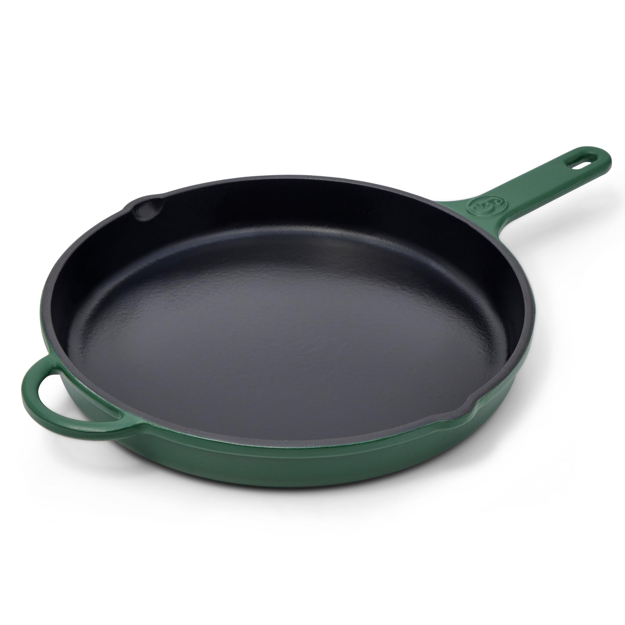 Great Jones 12 Inch Cast-Iron Enameled Skillet (Broccoli) - Safe to 500°F