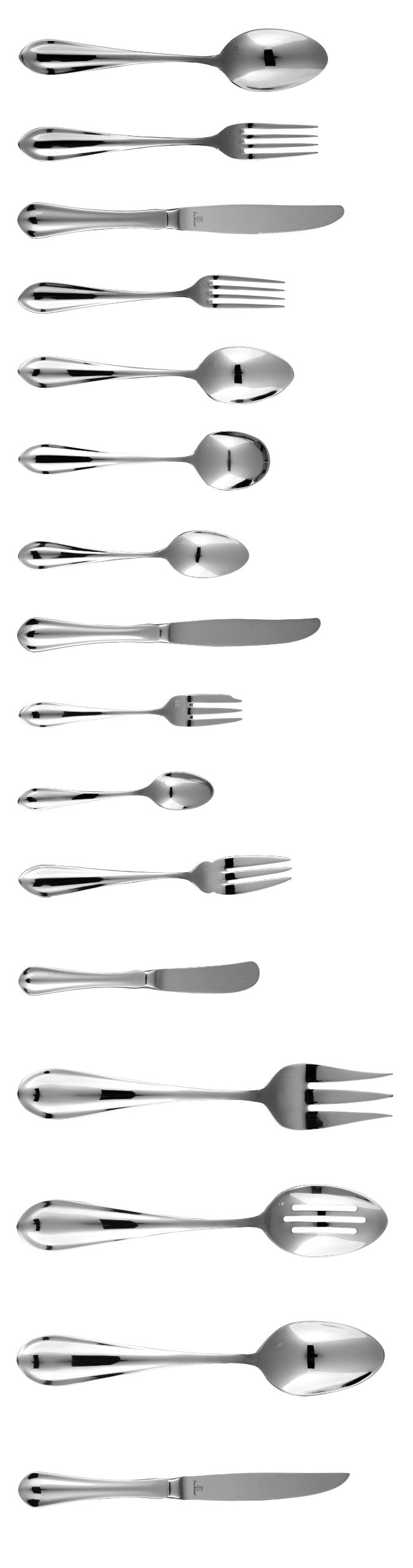 Fortessa Forge 18/10 Stainless Steel Flatware, 5 Piece Place Setting, Service for 1