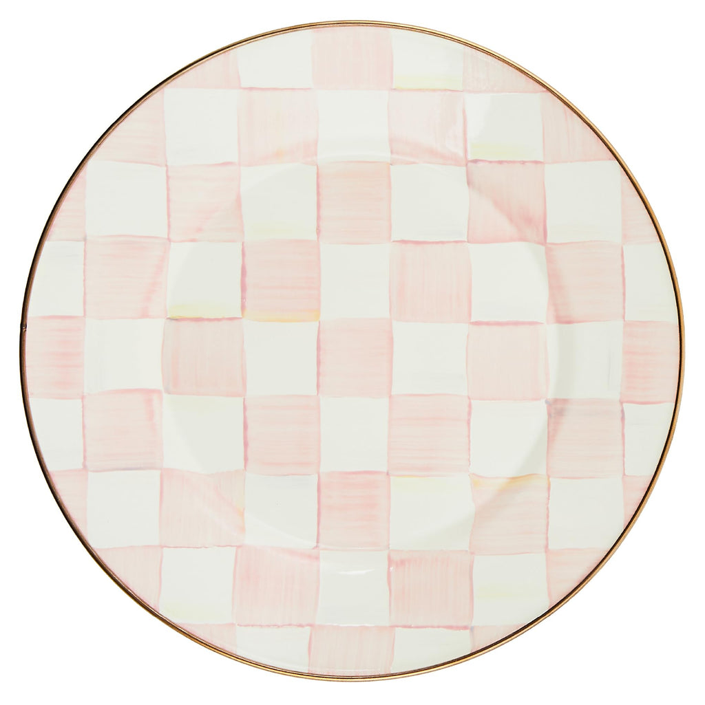 MACKENZIE-CHILDS Enamel Dinner Plate, Green-and-White Emerald Check