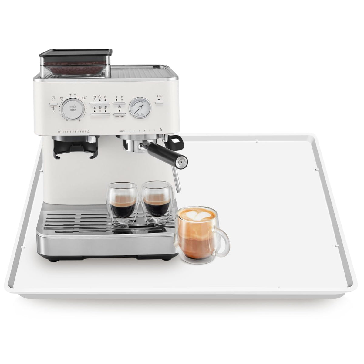 Silicone Coffee Maker Mat with Lip for Countertops 17.4''x10.6''Translucent