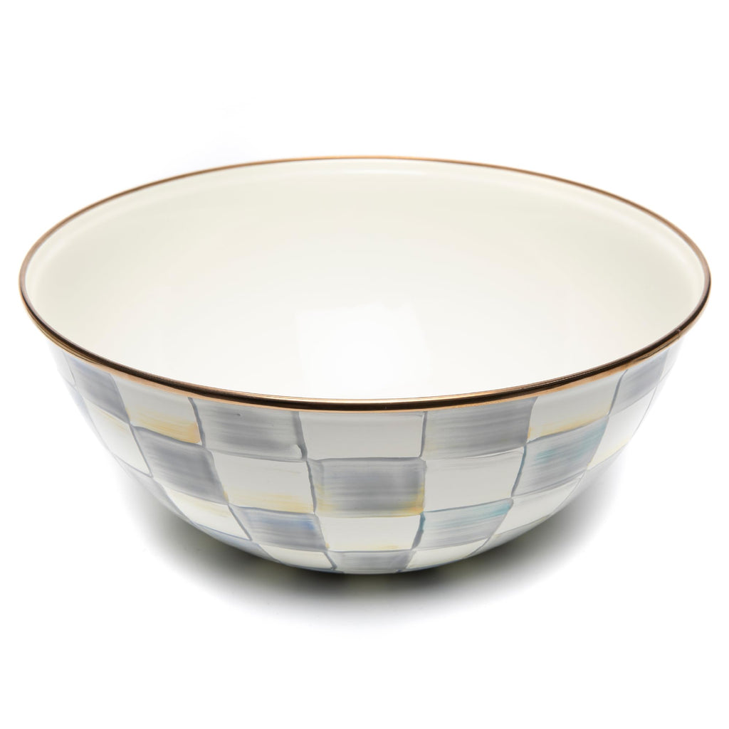 MACKENZIE-CHILDS Everyday Bowl, Extra Small, Black-and-White Courtly Check
