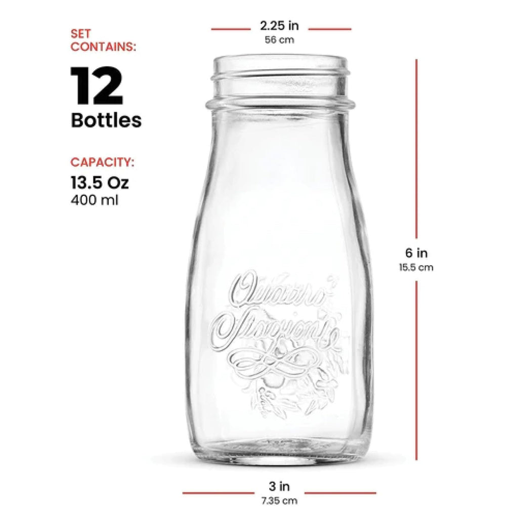 Bormioli Rocco Quattro Stagioni Bottle - ClearGold, Set of 12
