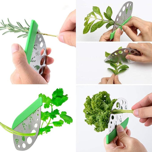 3 Pack Stainless Steel Herb Cutter Stripper, 9 Holes Kitchen Leaf Herb Stripper, 2 in 1 Design Herb Stripper Tool, Herb Leaf Stripping Tool Metal Herb Pealer Remover