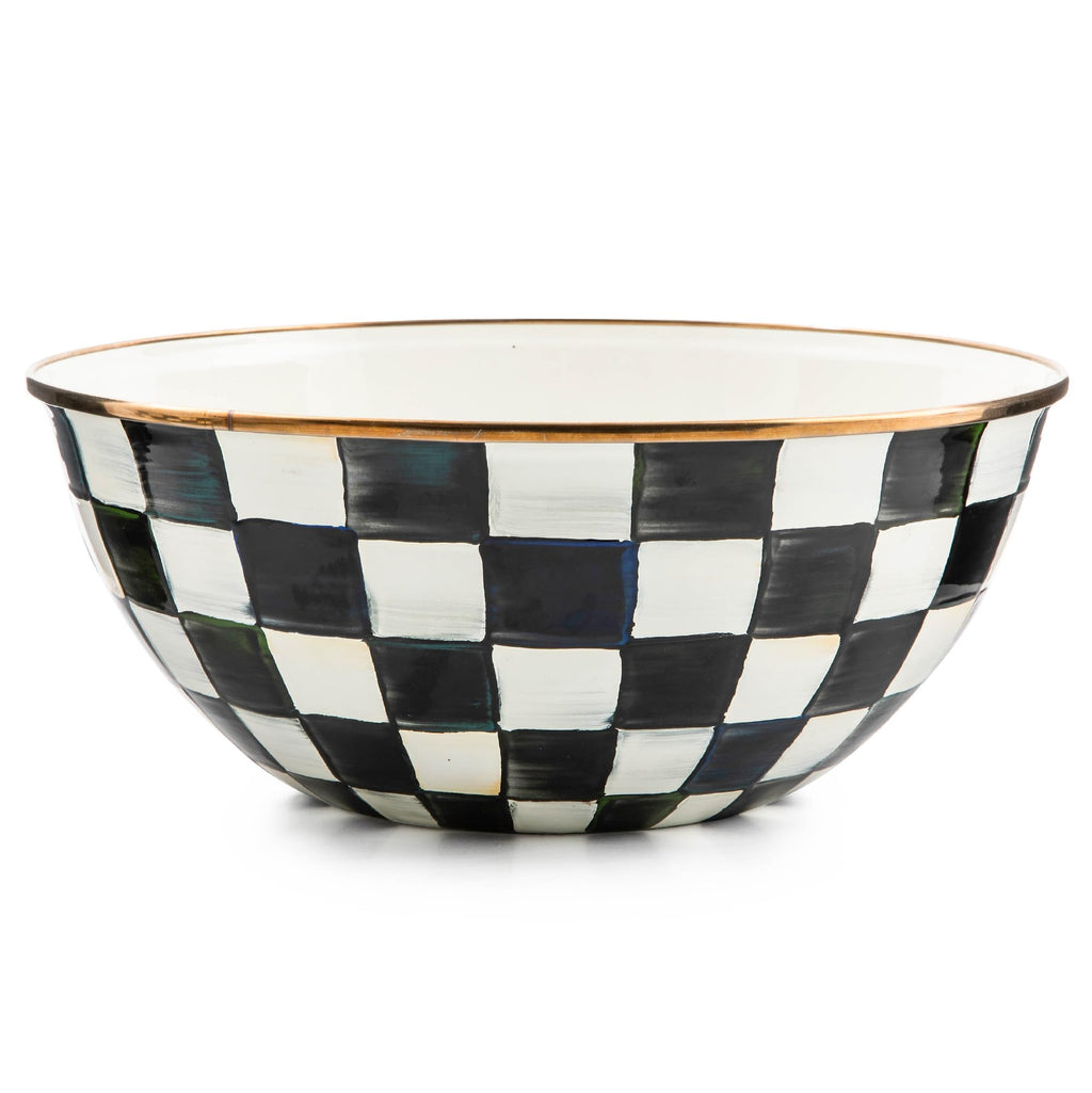 MACKENZIE-CHILDS Everyday Bowl, Extra Small, Black-and-White Courtly Check